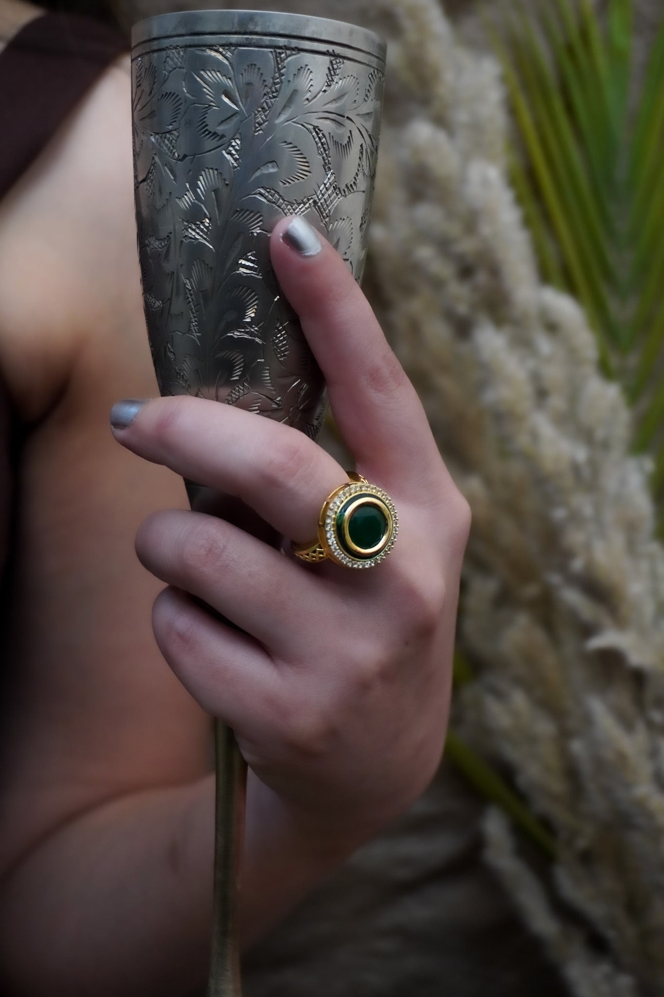 Jasmine Green Stone Ring