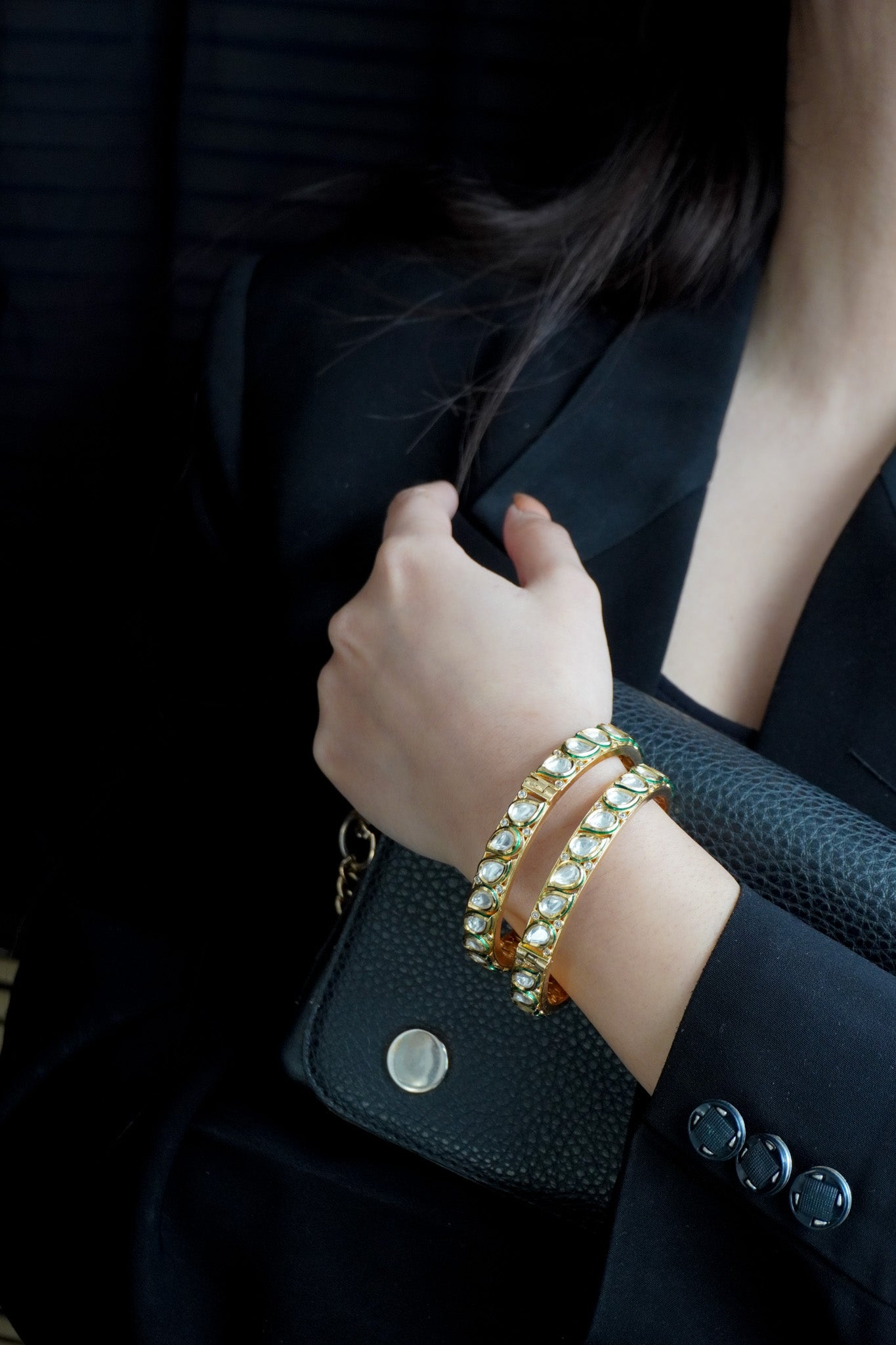 Julia Kundan Bangles - Set of 2