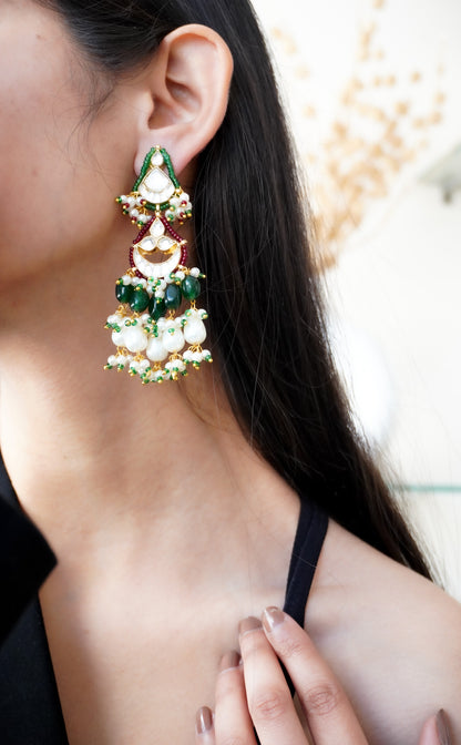 Kumud Pearls and Kundan Earrings