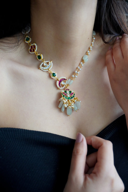 Nitya Multicolour Kundan and Pearls Necklace