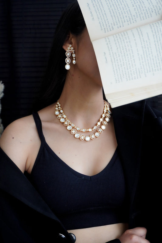 Shravani Layered Polki Necklace Set