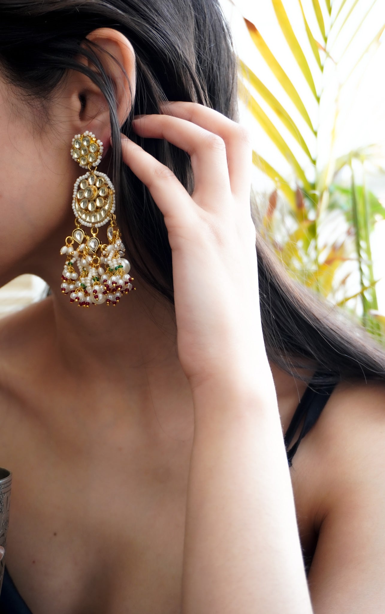 Suras Kundan and Pearl Earrings