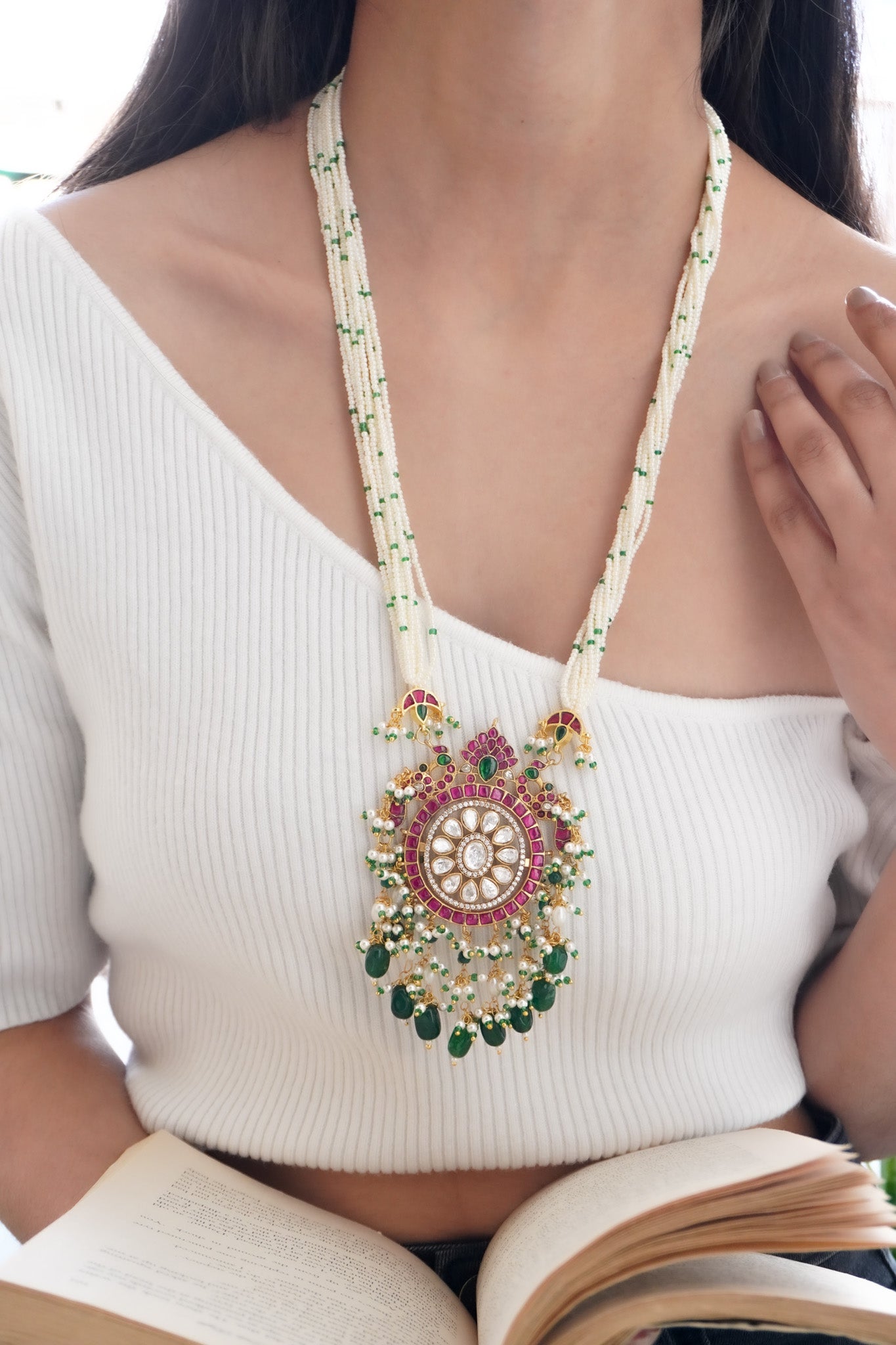 Vaidehi Moissanite Polki Necklace