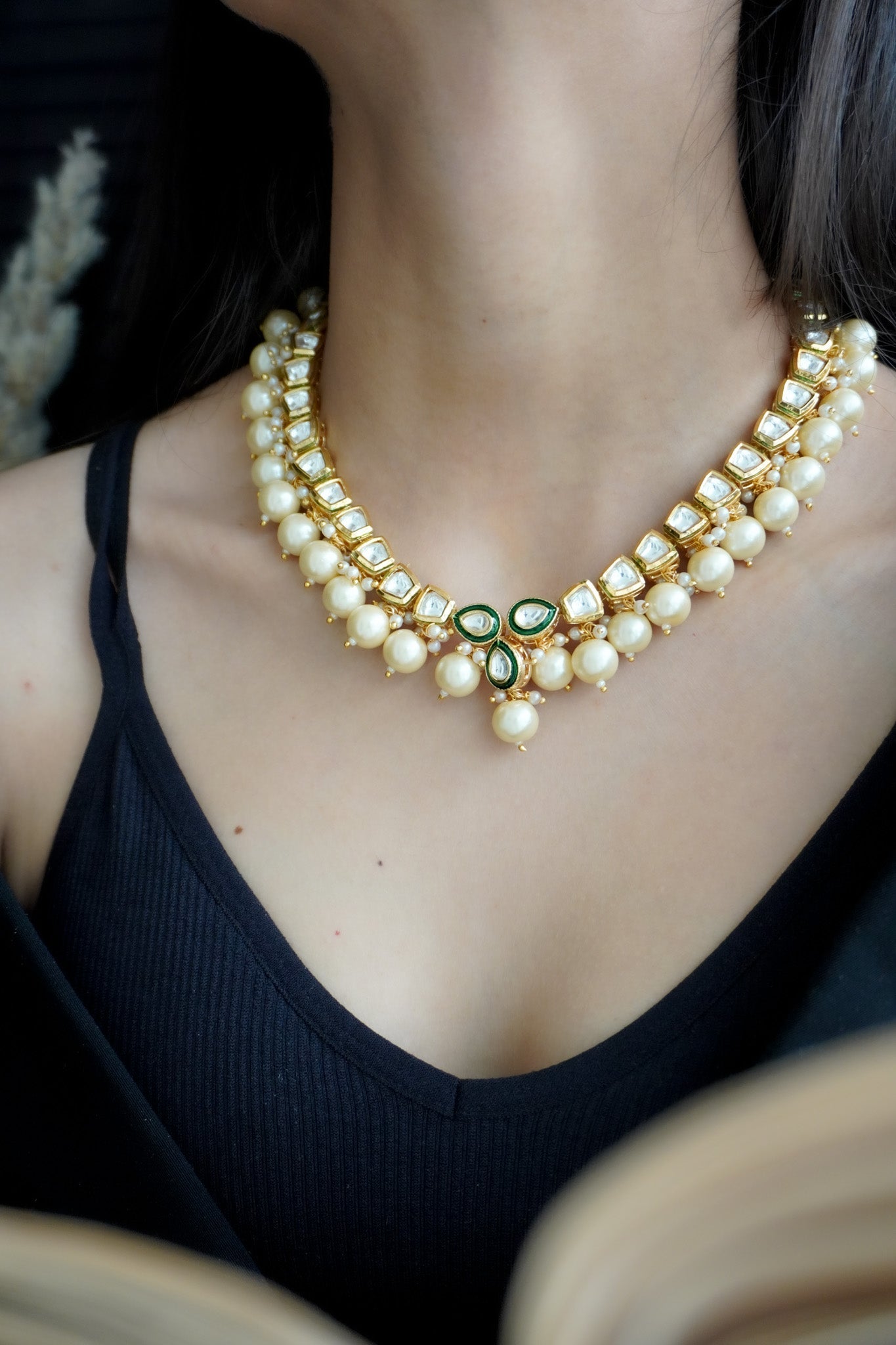Vasundhara Kundan and Pearls Necklace