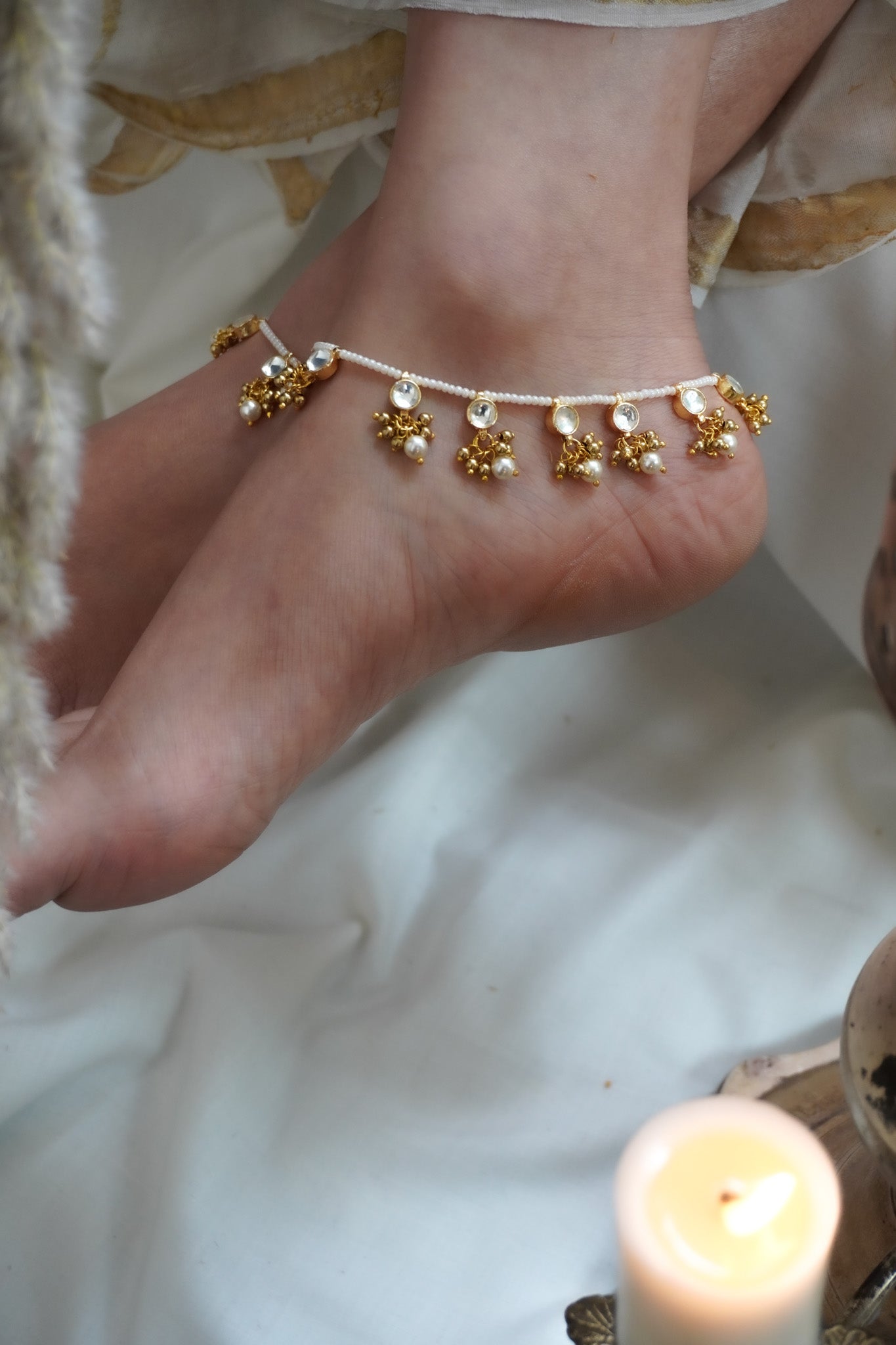 Zara Kundan Anklets
