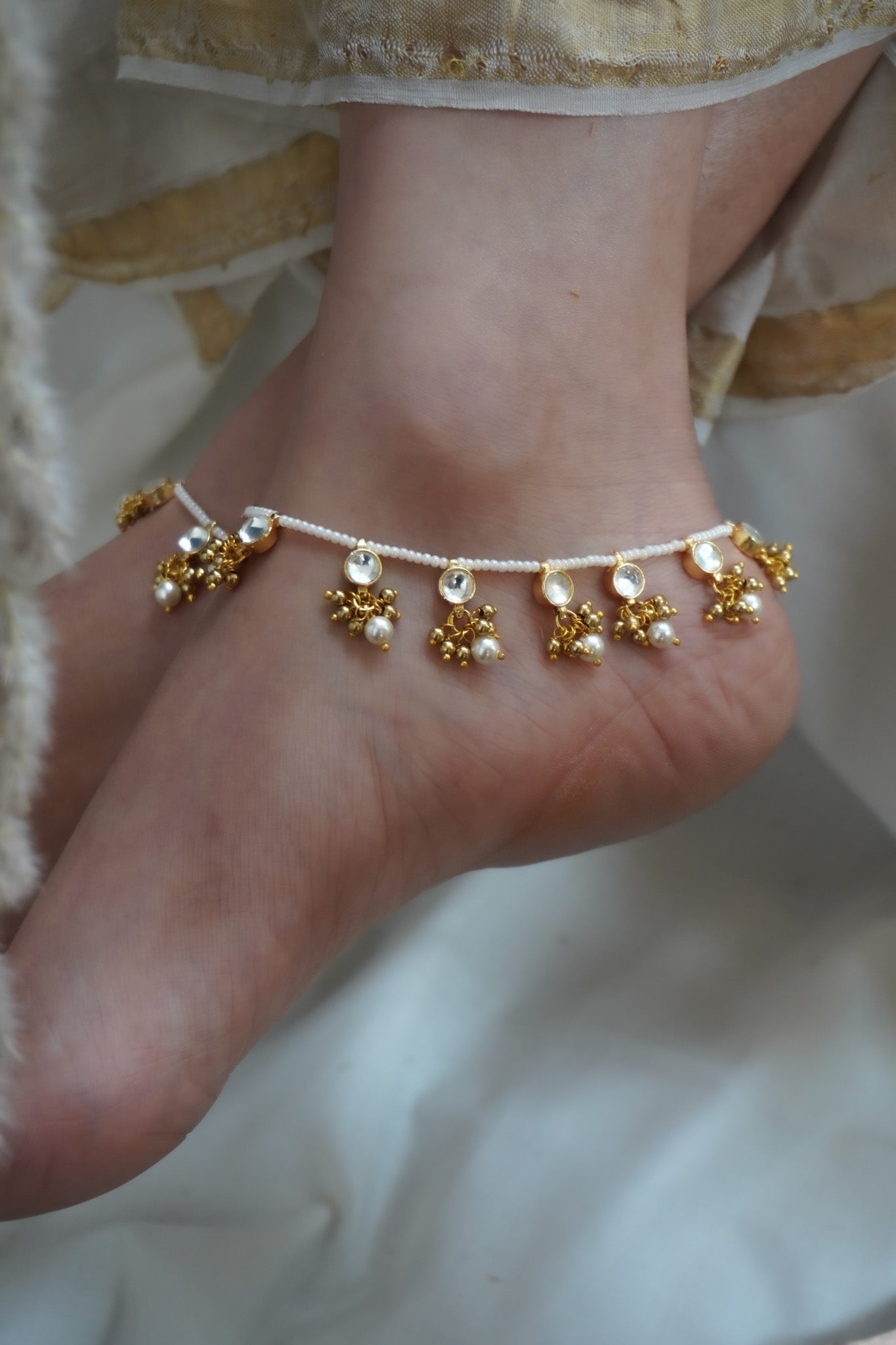 Zara Kundan Anklets