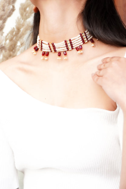 Zara Red Kundan Choker Necklace