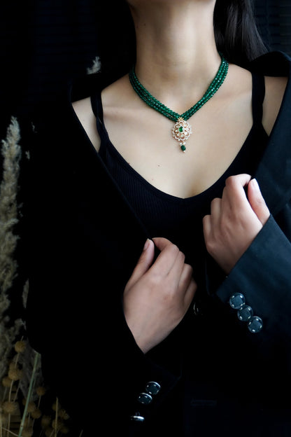 Zarine Green Kundan Choker Necklace