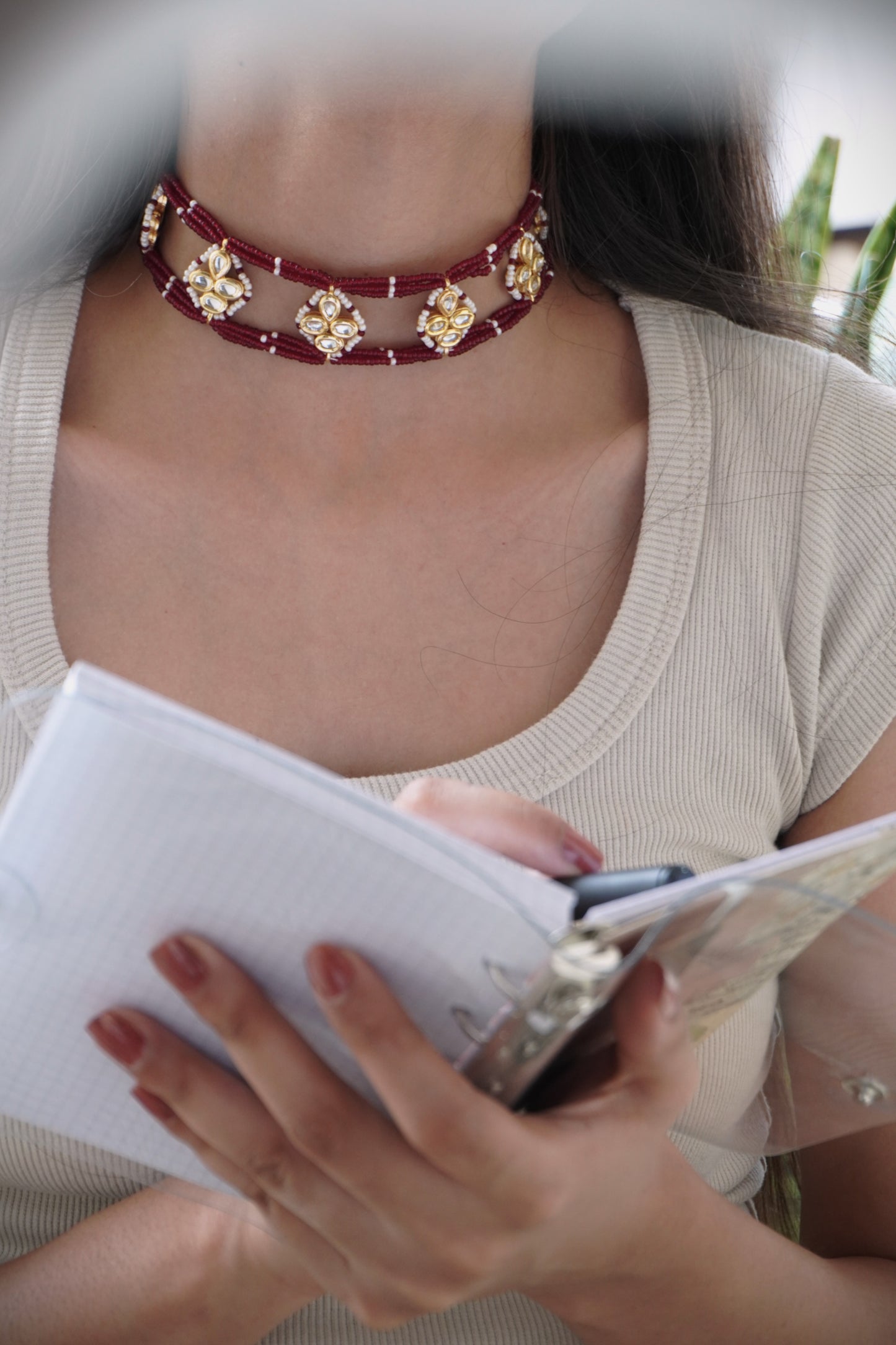 Saisha Red Kundan Necklace