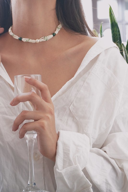 Damishi Pearl Choker Necklace